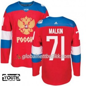 Russland Hockeydrakt Evgeni Malkin 71 World Cup i ishockey 2016 Rød Premier - Barn